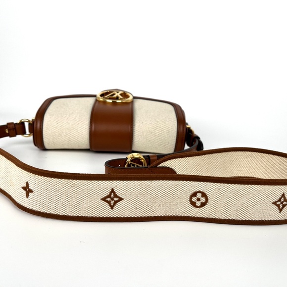 LOUIS VUITTON LV Post 9 Soft MM Brown Tan Canvas Leather Crossbody Shoulder Bag - Picture 6 of 14